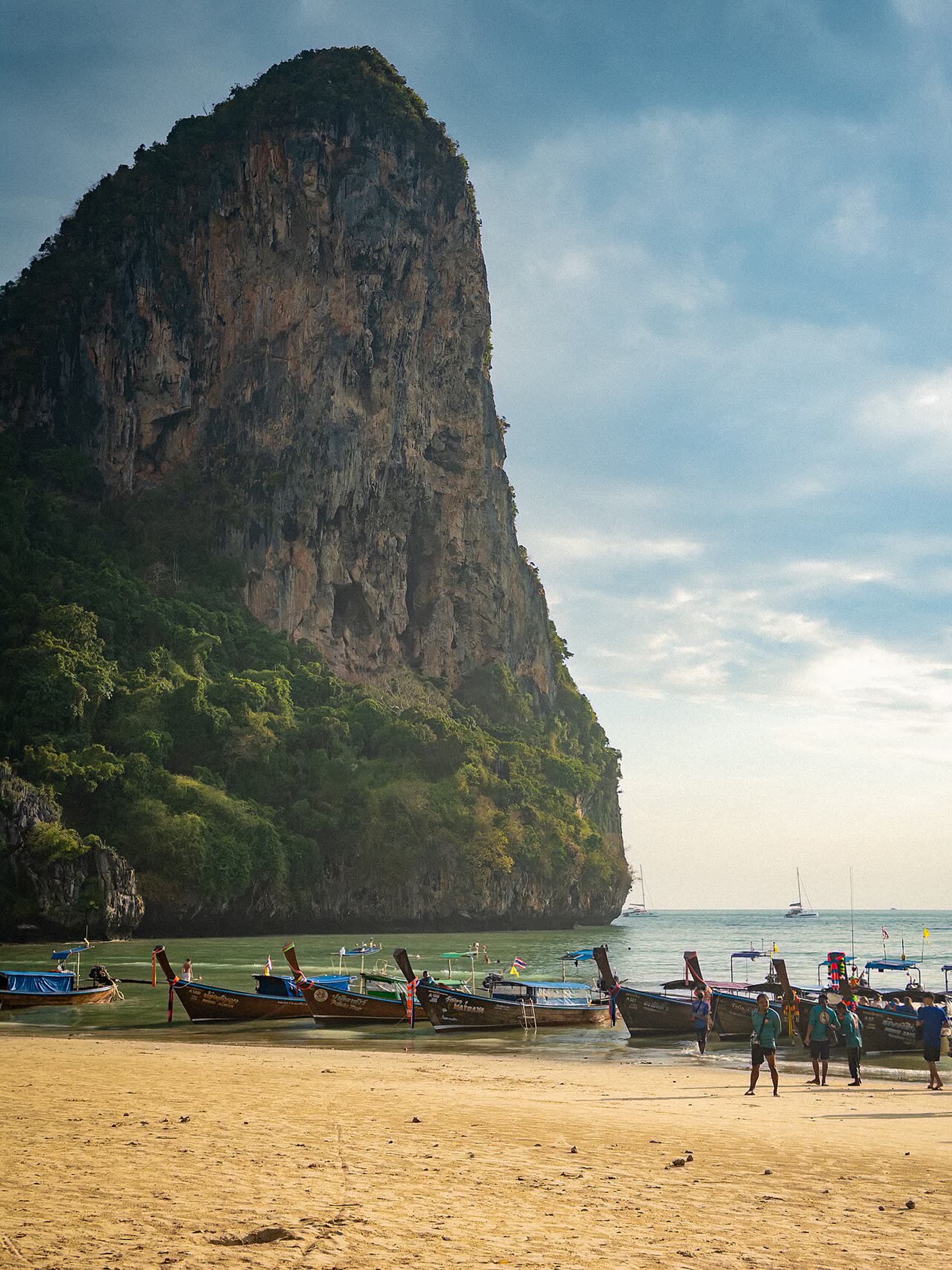 Longtail boats at Railay beach, Krabi